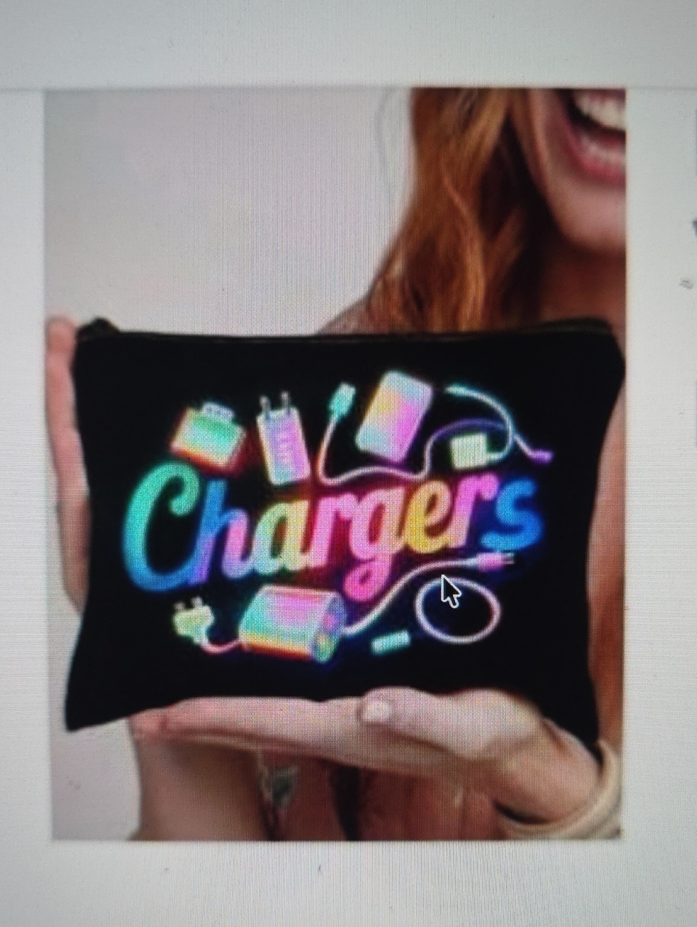 Rainbow Holographic Chargers Pouch